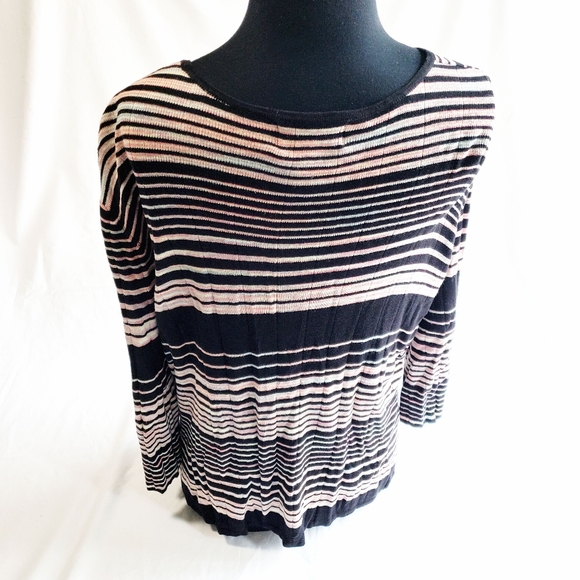 Nine West Multi-stripe Wrap Sweater - Picture 2 of 5